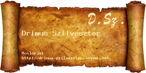 Drimus Szilveszter névjegykártya