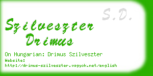 szilveszter drimus business card